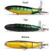 5pcs 1set 13g 10cm Top Water Pencil Fishing Lure Hard Bait With Floating Rotating Tail For Bass Trout Freshwater Saltwater